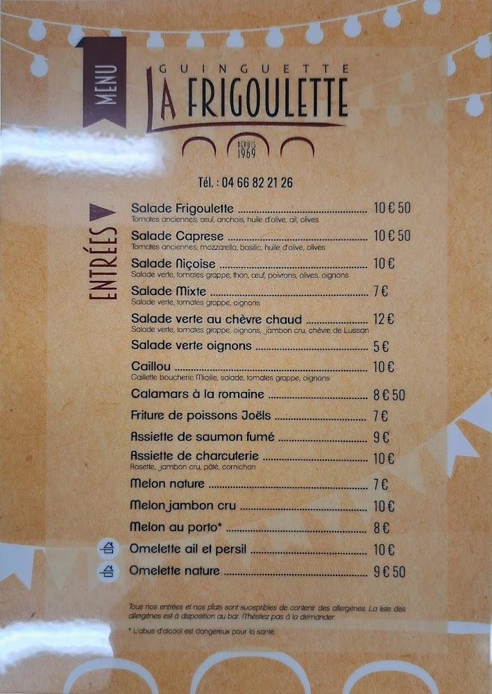 Guinguette La Frigoulette - Menu Image 1