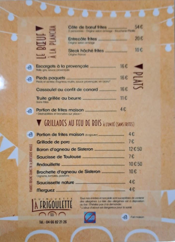 Guinguette La Frigoulette - Menu Image 2