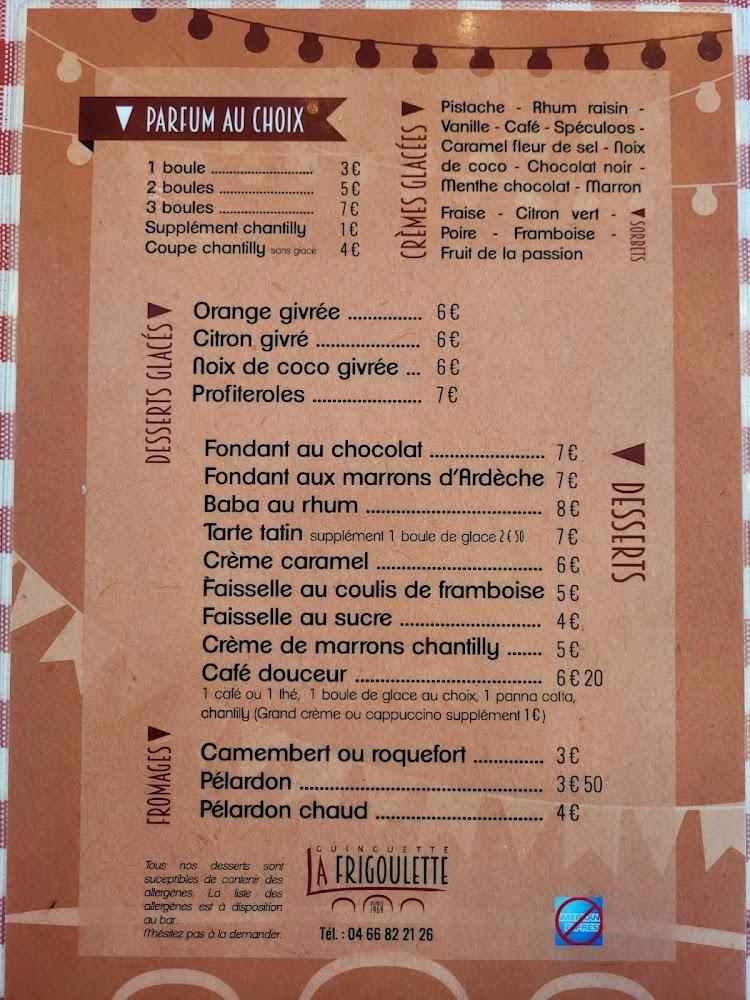 Guinguette La Frigoulette - Menu Image 3